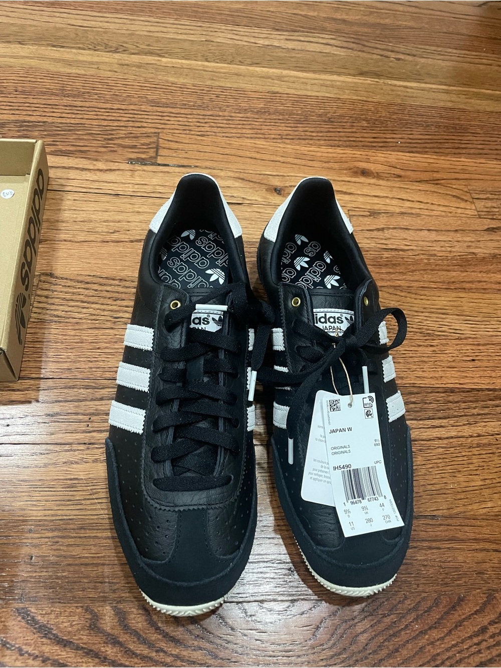 adidas Japan W Black with White Stripes Low-Top Sneakers